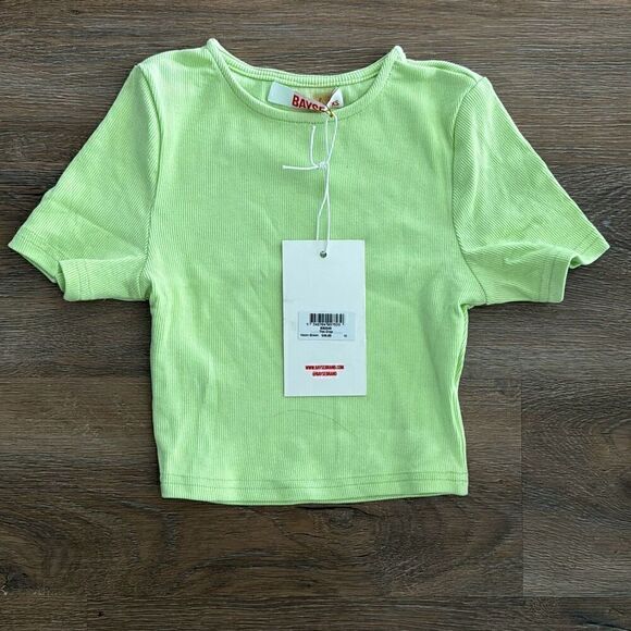 Bayse Neon Green Crop Tee - Picture 2 of 2